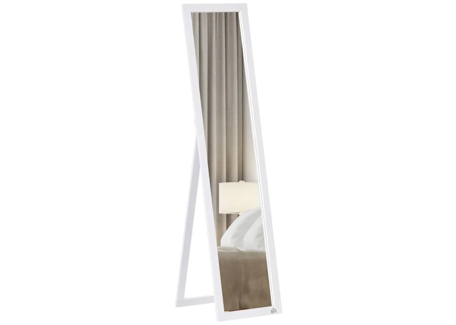 White Full-Length Mirror: Floor Standing or Wall-Mounted Rectangle