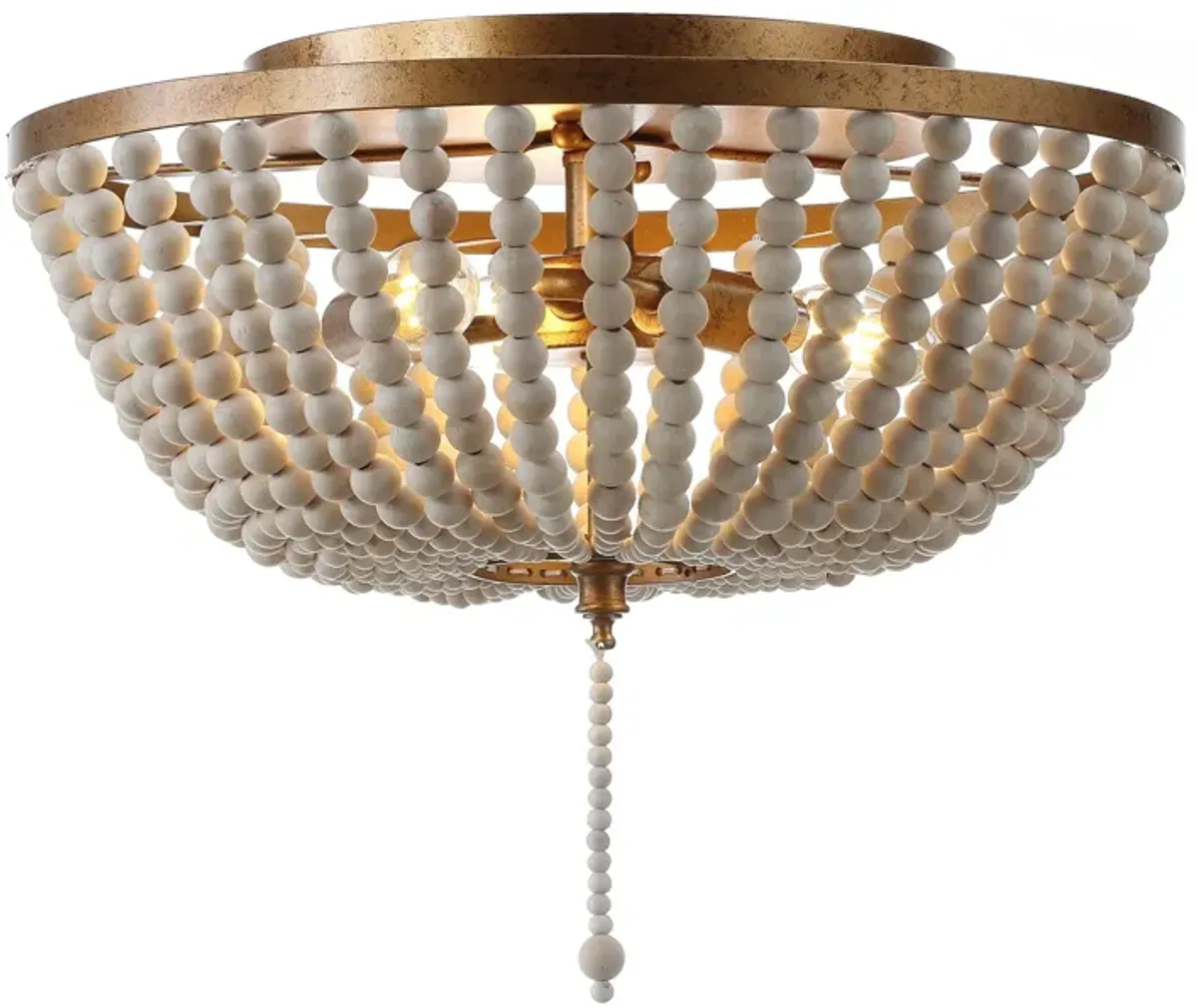 Allison Wood Beaded/Metal LED Flush Mount