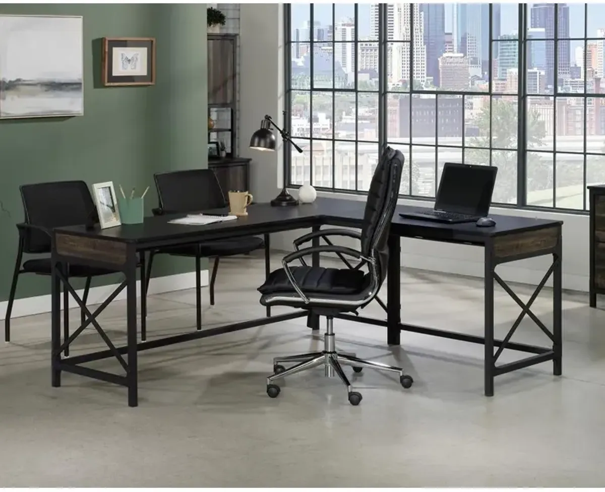 Sauder 42 Commercial Desk Return in Carbon Oak