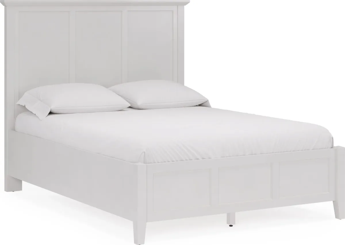 Grace King-size Three Panel Bed in Snowfall White