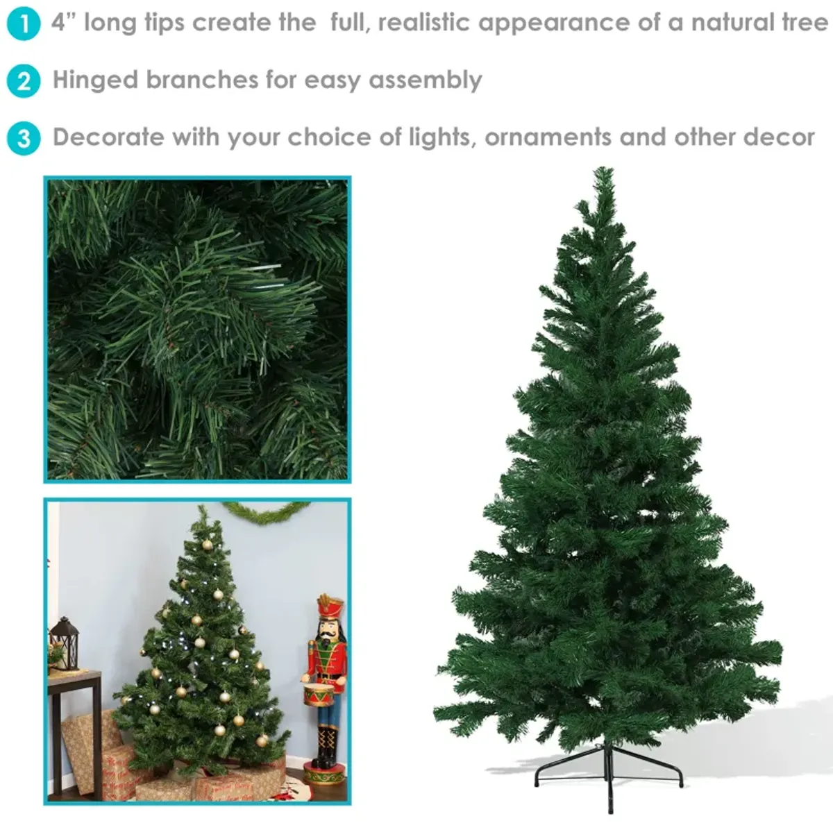 Sunnydaze Canadian Pine Indoor Artificial Christmas Tree - 5 ft