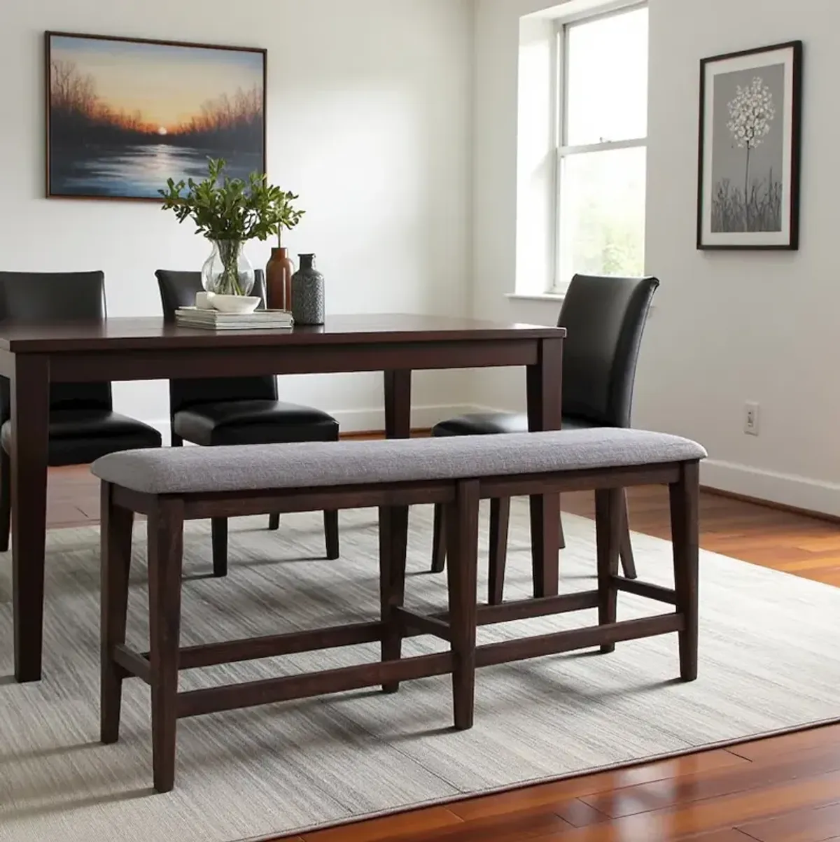 Starlight Canyon Home Brown Wooden Dining Bench – Versatile Bedroom or Entryway Bench Seat