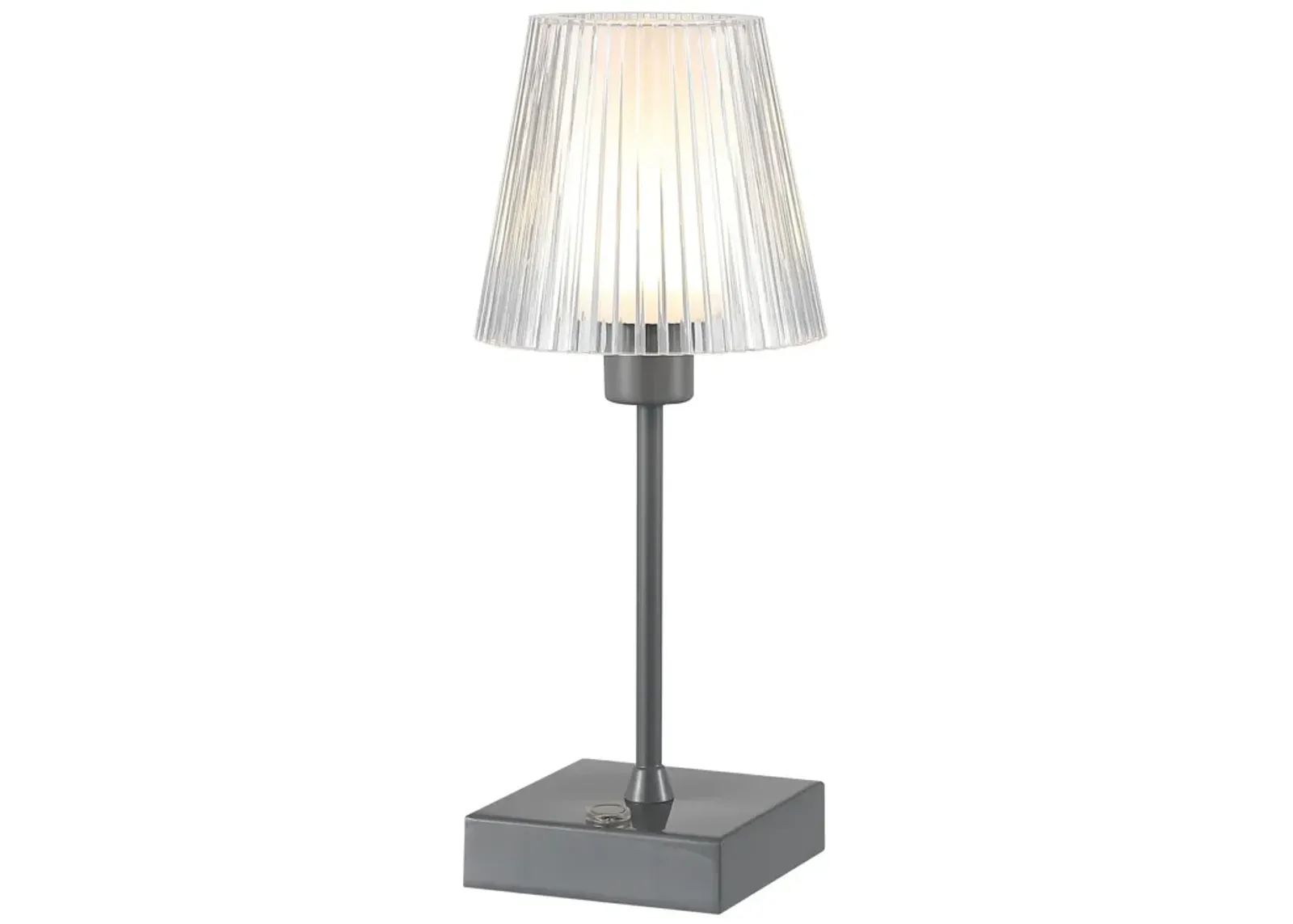 Oscar Modern Industrial Rechargeablecordless Iron/Acrylic Integrated LED Table Lamp with Ribbed S