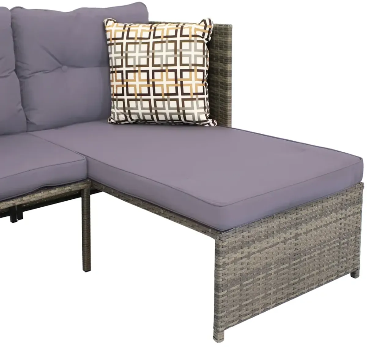 Sunnydaze Longford Rattan Patio Low-Back Chaise Sectional Set