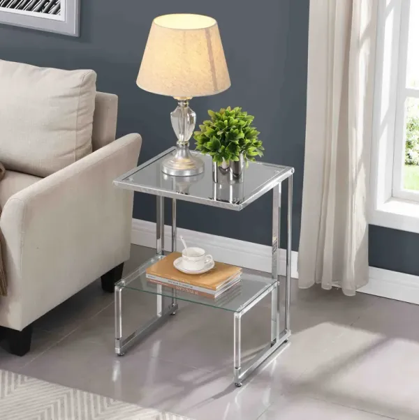 Streamdale Silver Chrome 2-Tier End Table
