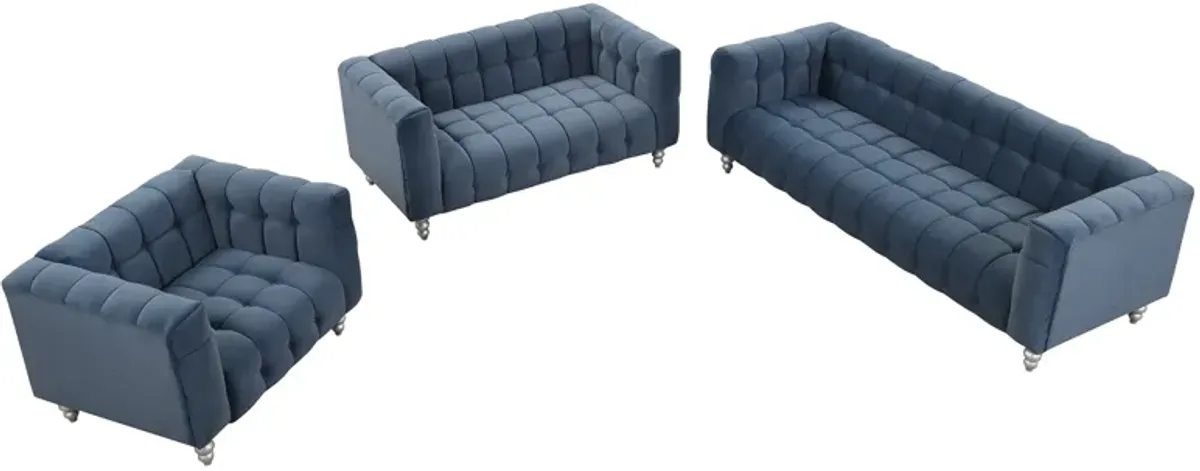 Merax 3-piece Upholstered Loveseat Sofa Set