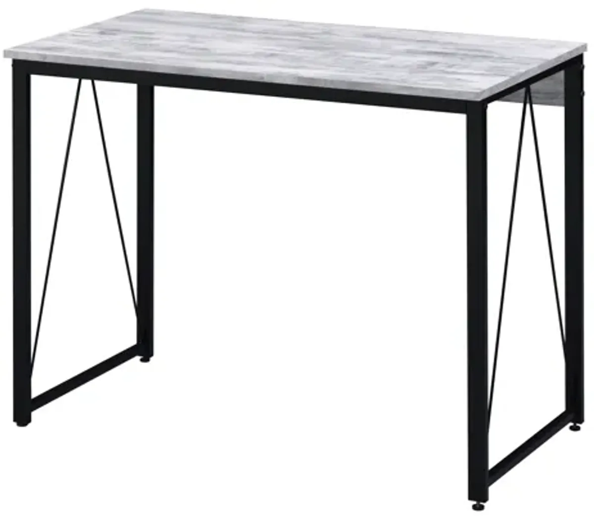 ACME Zaidin Writing Desk, Antique White & Black Finish