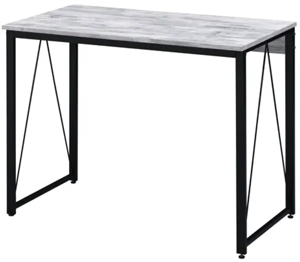 ACME Zaidin Writing Desk, Antique White & Black Finish