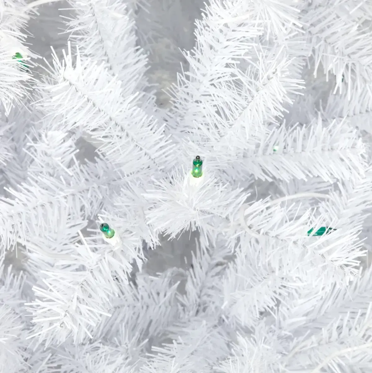 6.5’ Pre-Lit Slim Geneva White Spruce Artificial Christmas Tree  Green Lights