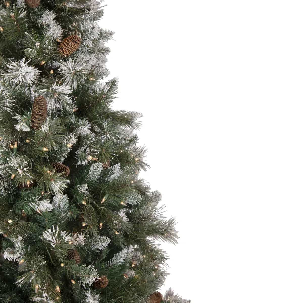 7.5' Pre-lit Snow Valley Pine Artificial Christmas Tree  Clear Lights