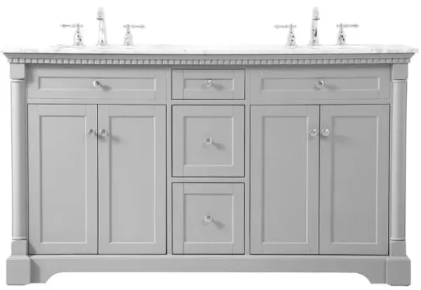 Elegant Kitchen and Bath 60 inch double bathroom vanity in Grey
