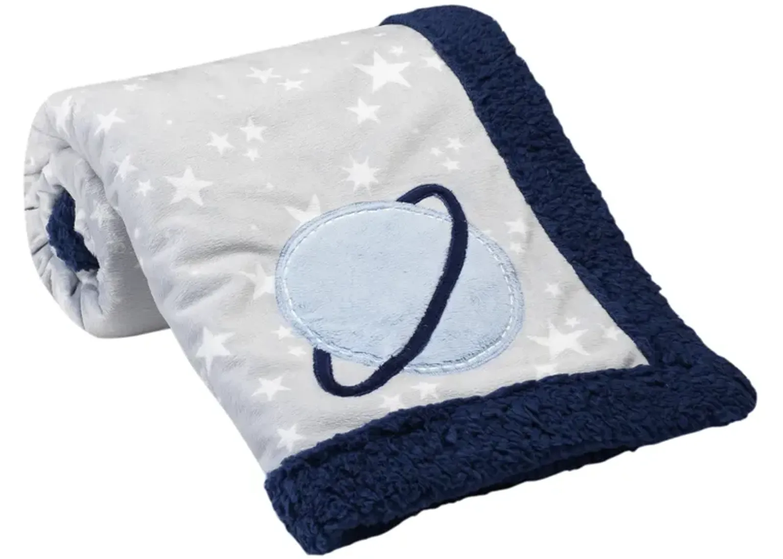 Lambs & Ivy Milky Way Baby Blanket - Blue, Gray, Modern, Celestial