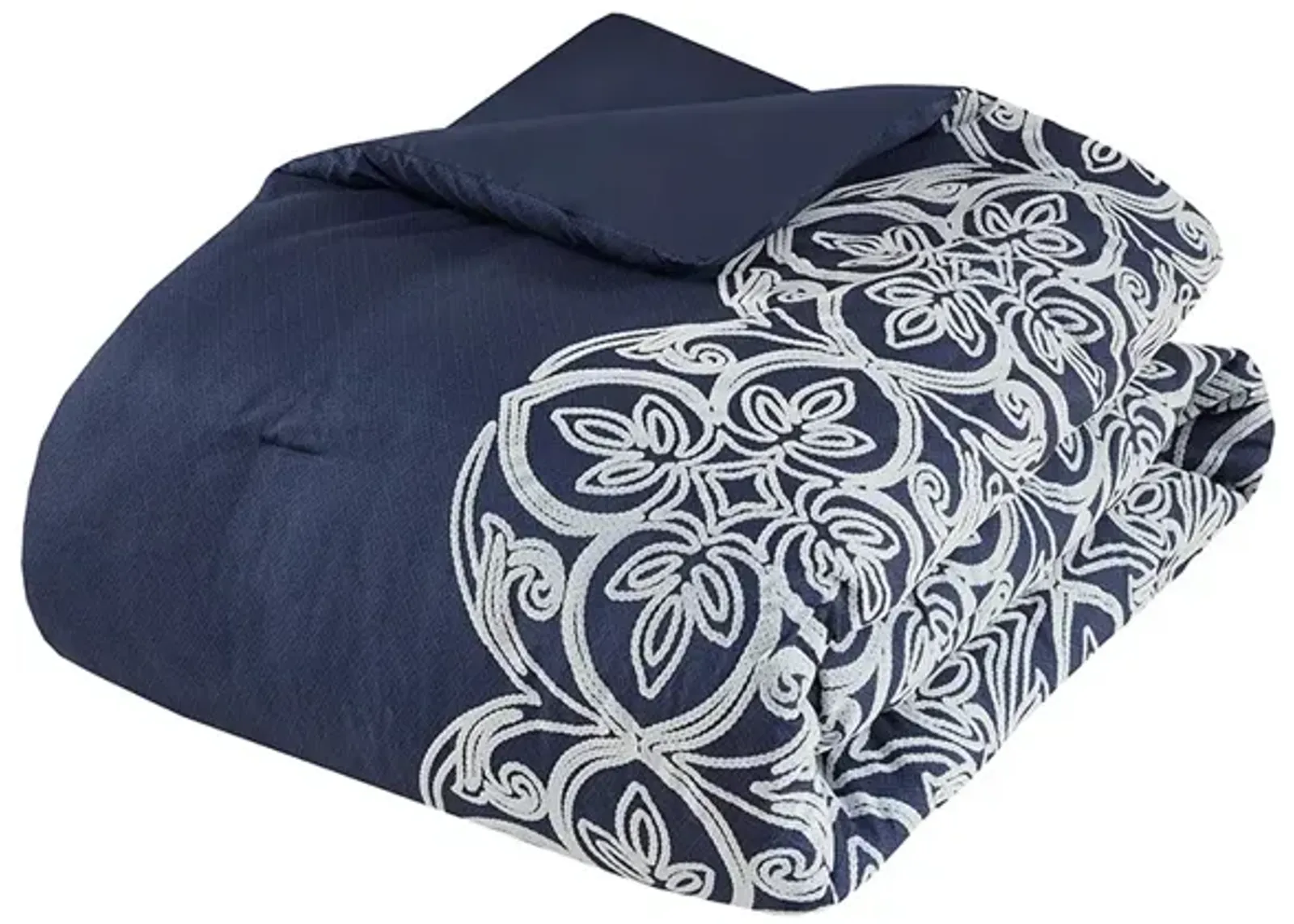 Gracie Mills Reichel Transitional Flocking Comforter Set with Throw Pillows