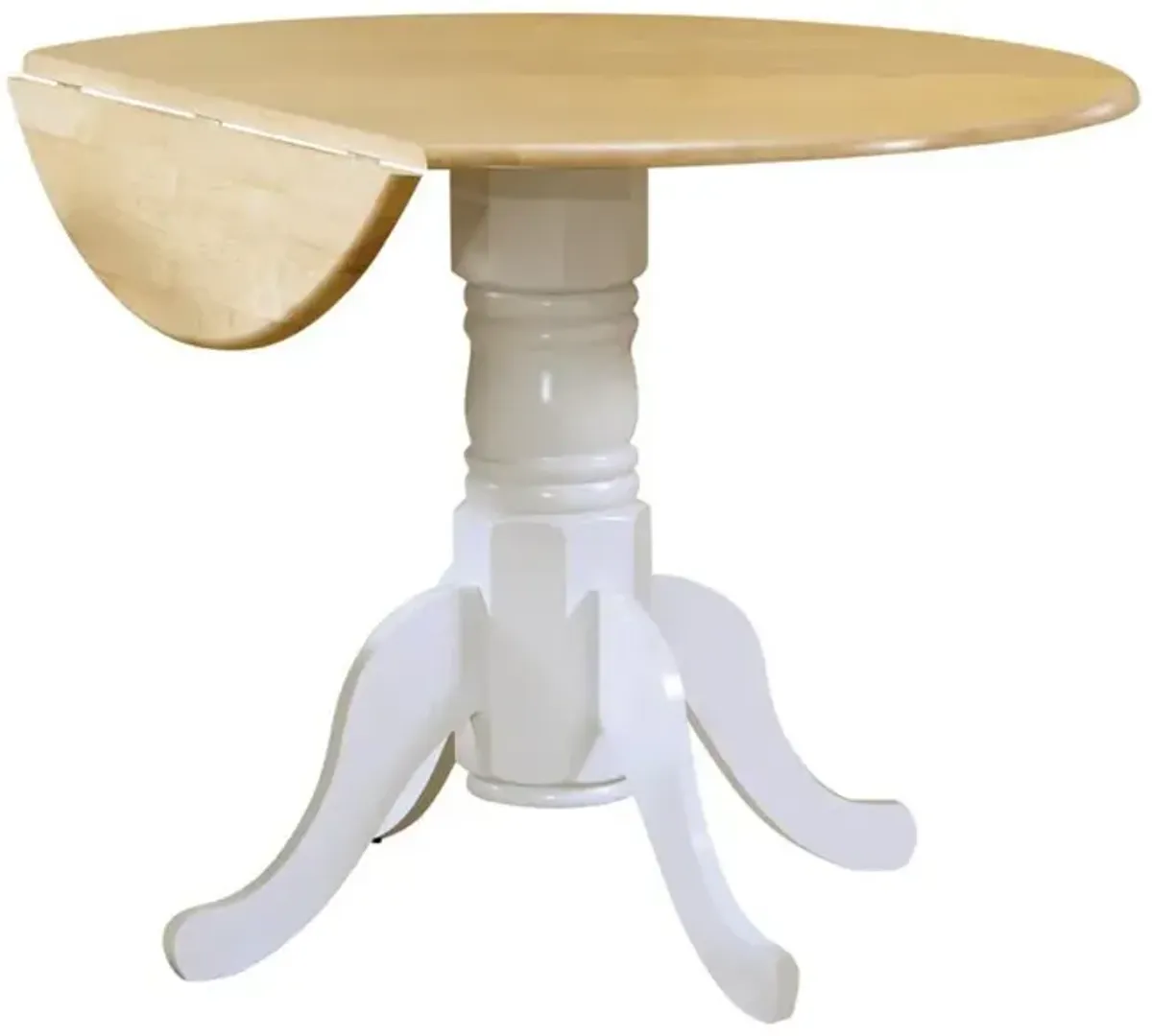 Coaster Co. of America Allison Drop Leaf Round Dining Table Natural Brown and White