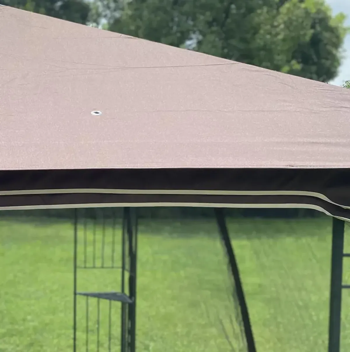 Outdoor Patio Gazebo Canopy Tent with Mosquito Net and Ventilated Roof
