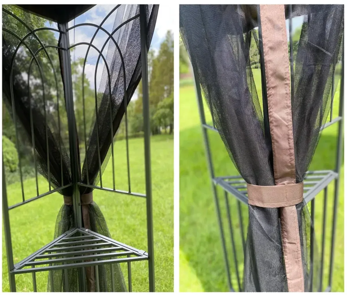 Outdoor Patio Gazebo Canopy Tent with Mosquito Net and Ventilated Roof