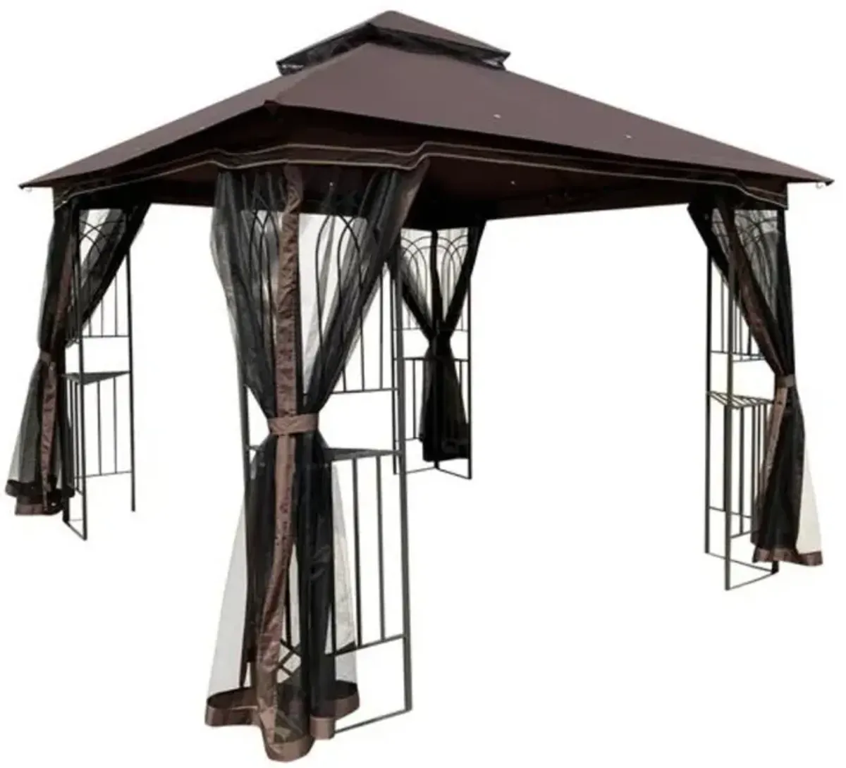 Outdoor Patio Gazebo Canopy Tent with Mosquito Net and Ventilated Roof