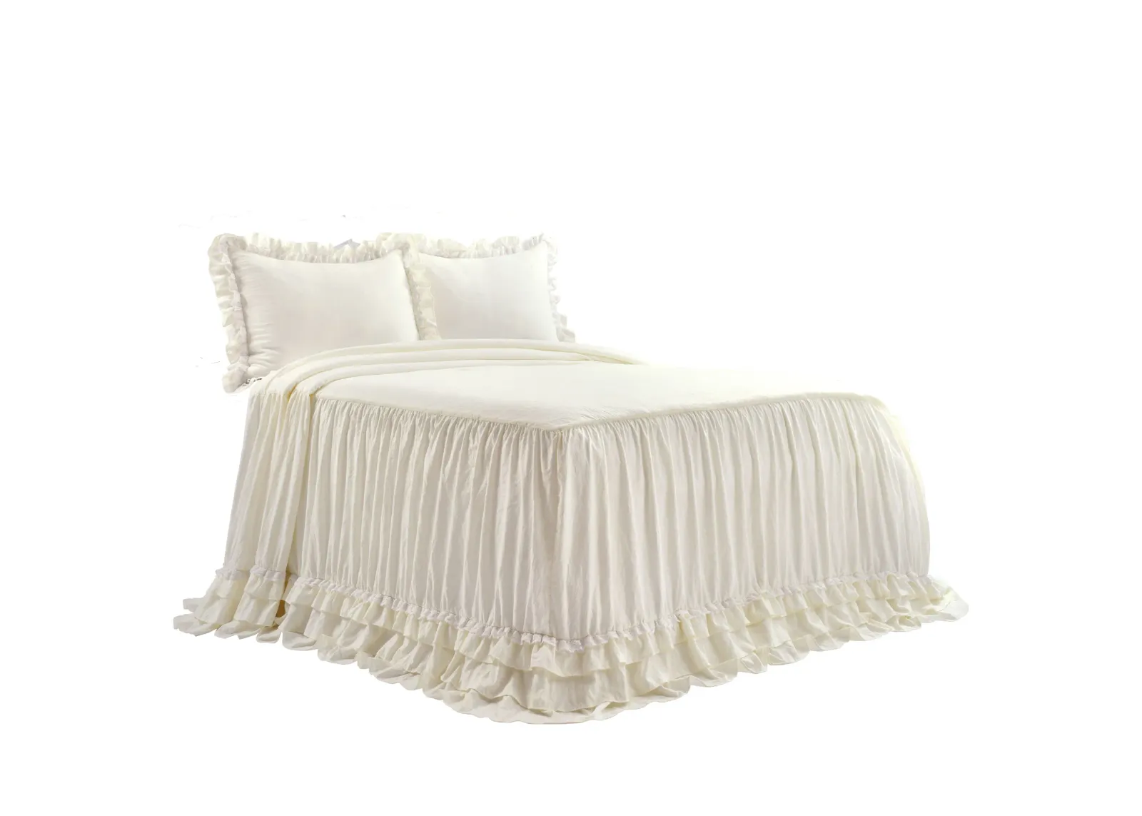 Ella Ruffle Lace Bedspread 3Pc Set