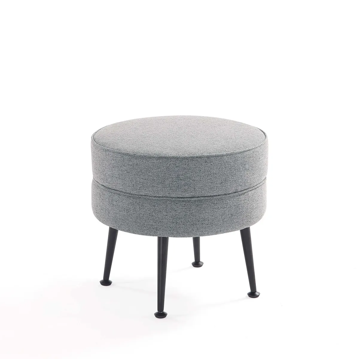 Bailey Gray and Black Ottomans (Set of 2)