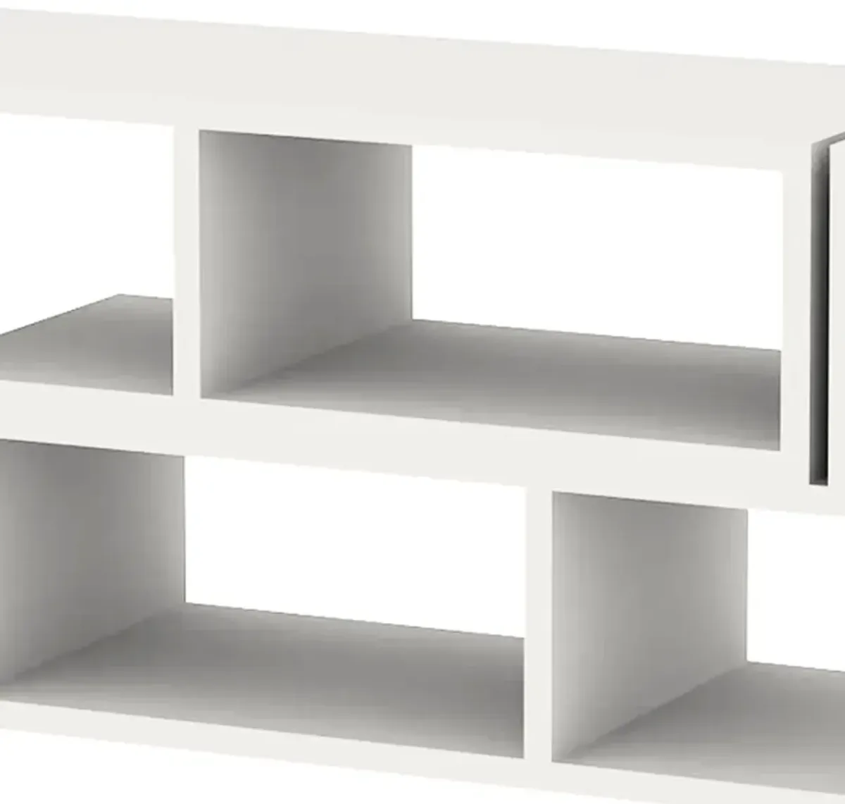 Hollow Core TV Console and Bookcase Combination, White-Benzara