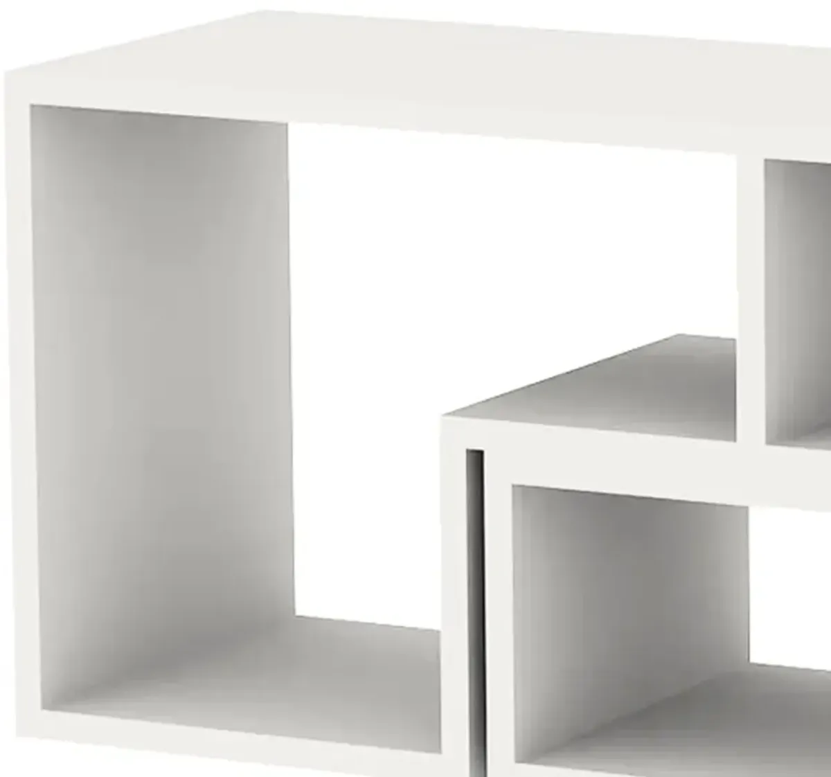 Hollow Core TV Console and Bookcase Combination, White-Benzara