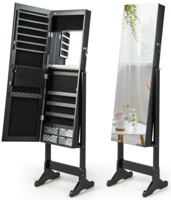 Free Standing Full Length Jewelry Armoire with Lights