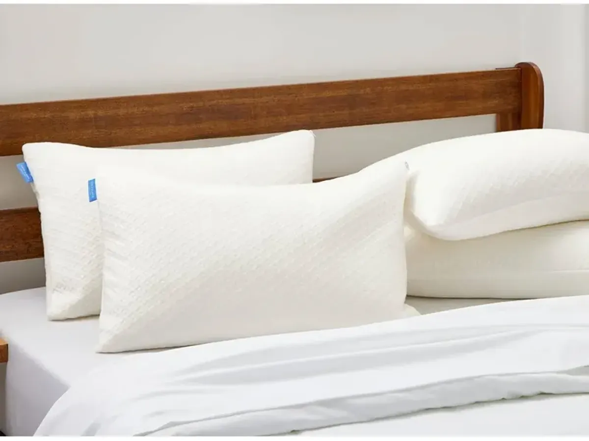 Hivvago Queen Shredded Memory Foam Pillow with Luxury Soft Cool Bamboo Breathable Cover