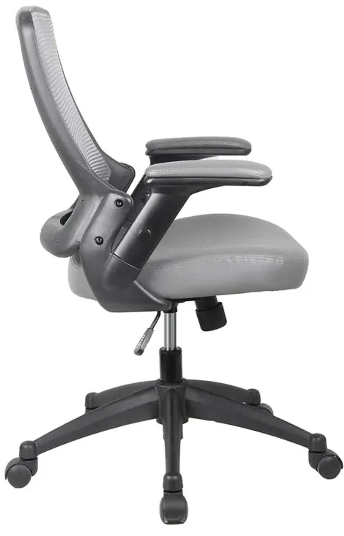 Techni Mobili Mid-Back Mesh Task Office Chair with Flip Up Arms. Color: Gray