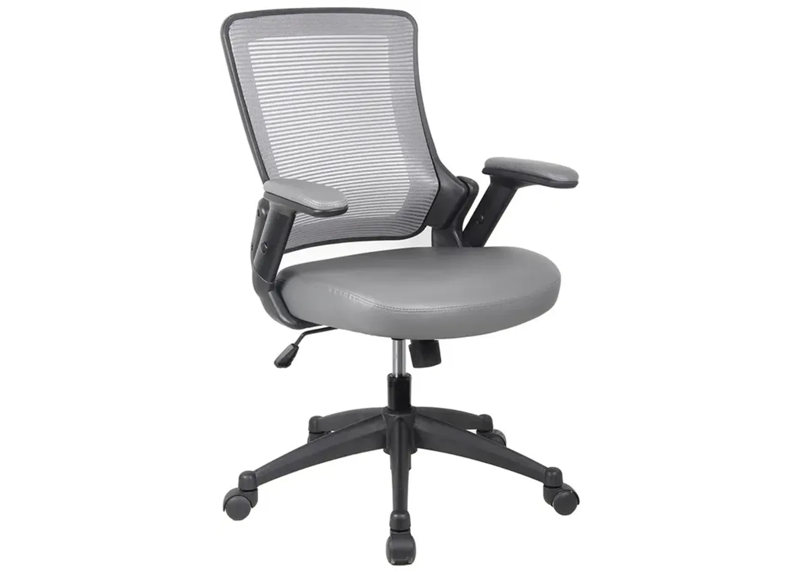 Techni Mobili Mid-Back Mesh Task Office Chair with Flip Up Arms. Color: Gray