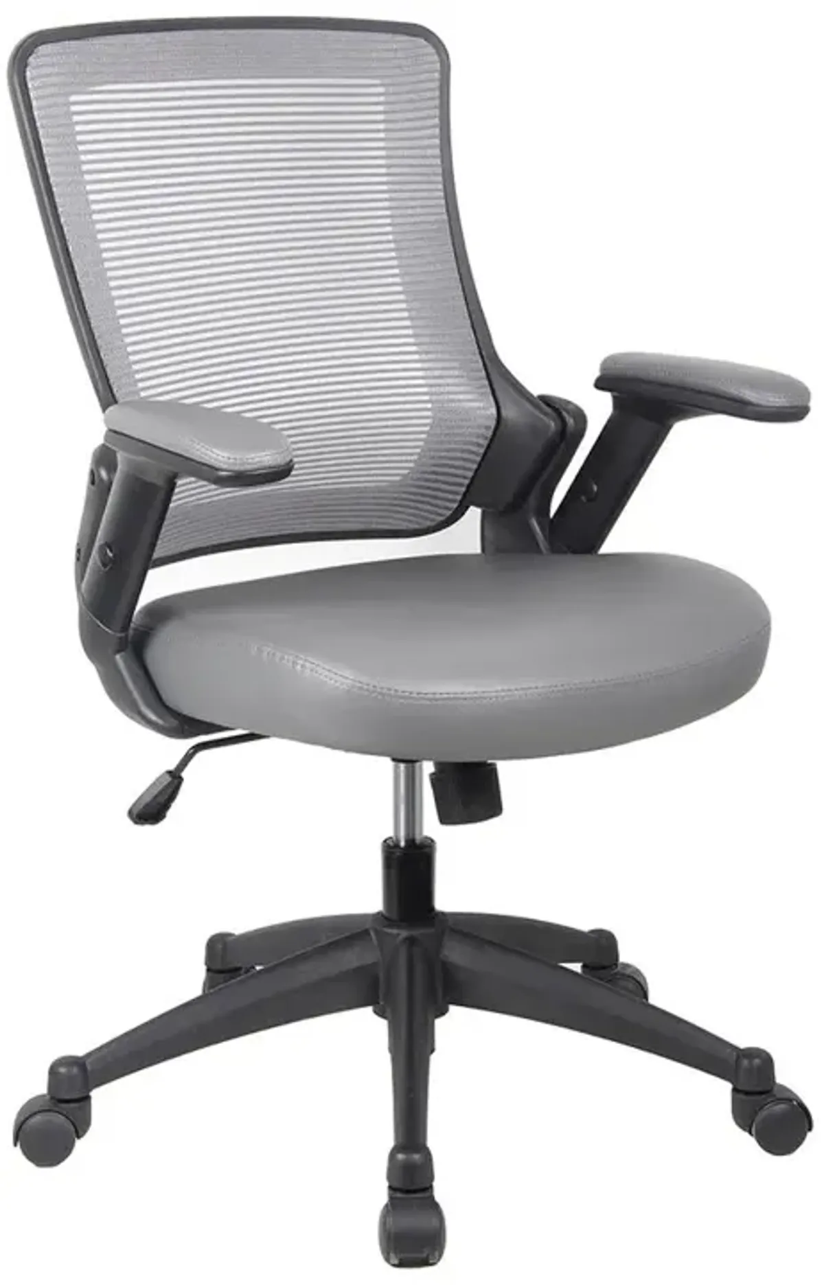 Techni Mobili Mid-Back Mesh Task Office Chair with Flip Up Arms. Color: Gray