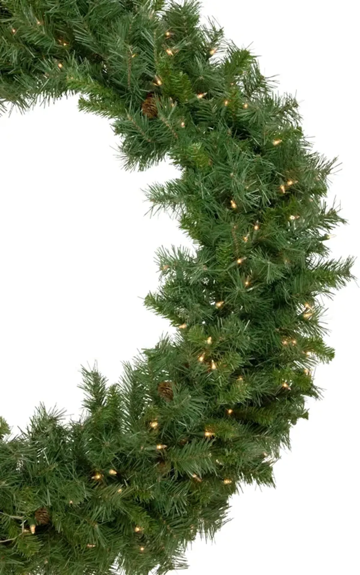 Pre-Lit Black River Pine Artificial Christmas Wreath  48-Inch  Clear Lights