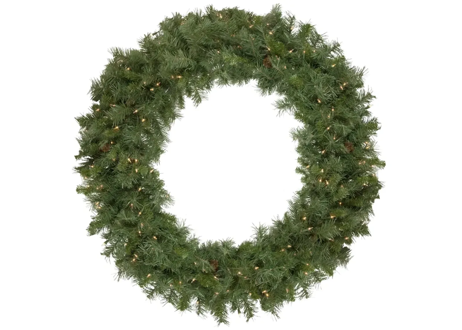 Pre-Lit Black River Pine Artificial Christmas Wreath  48-Inch  Clear Lights