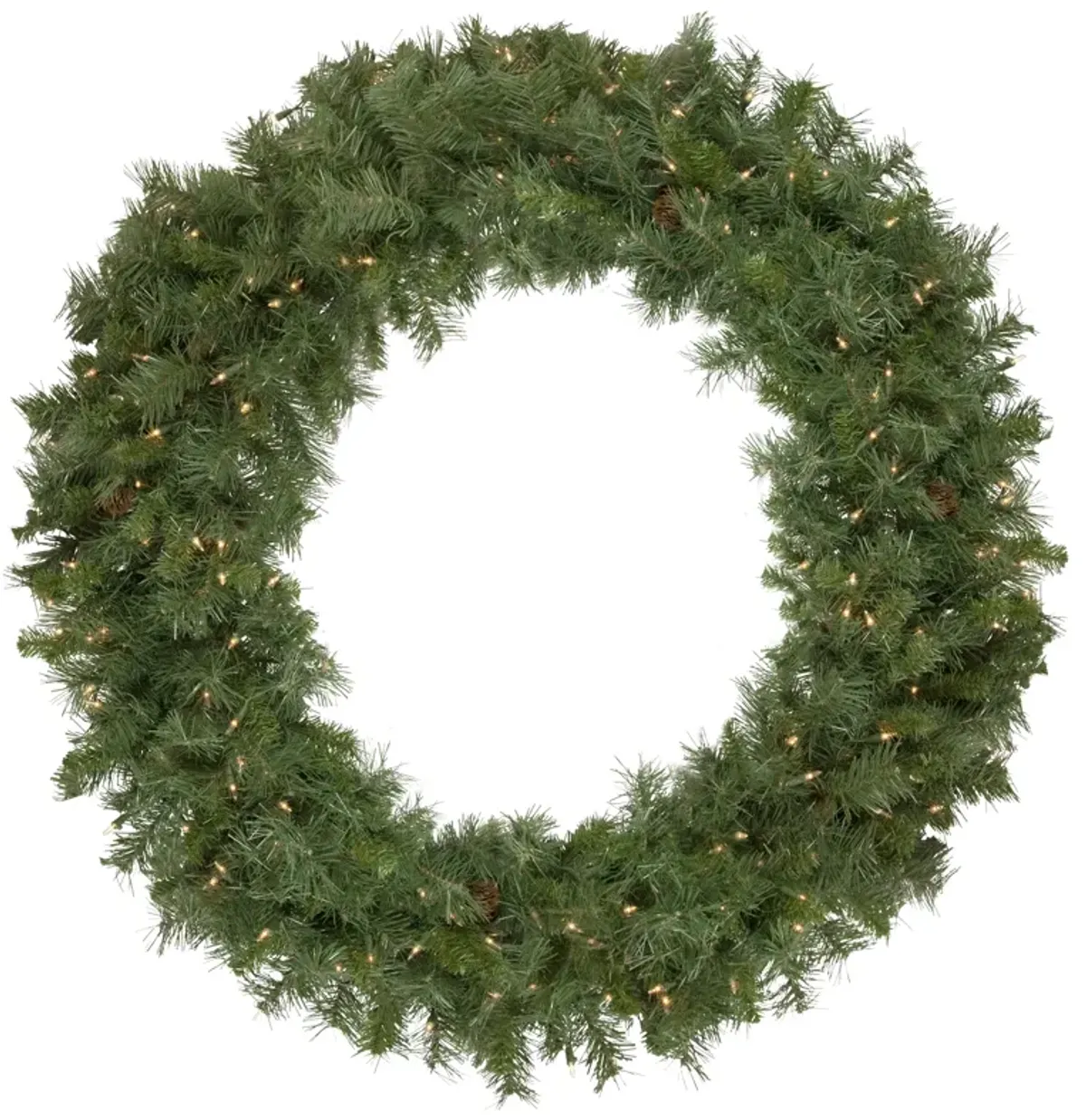 Pre-Lit Black River Pine Artificial Christmas Wreath  48-Inch  Clear Lights