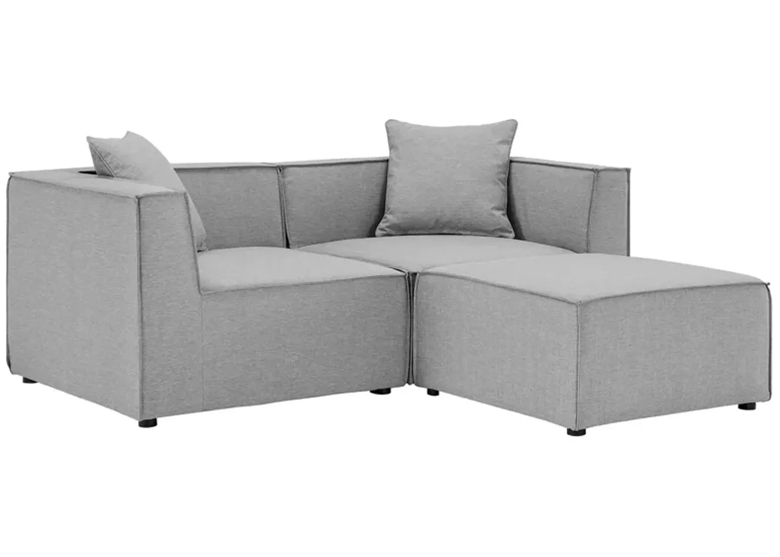 Modway - Saybrook Outdoor Patio Upholstered Loveseat and Ottoman Set