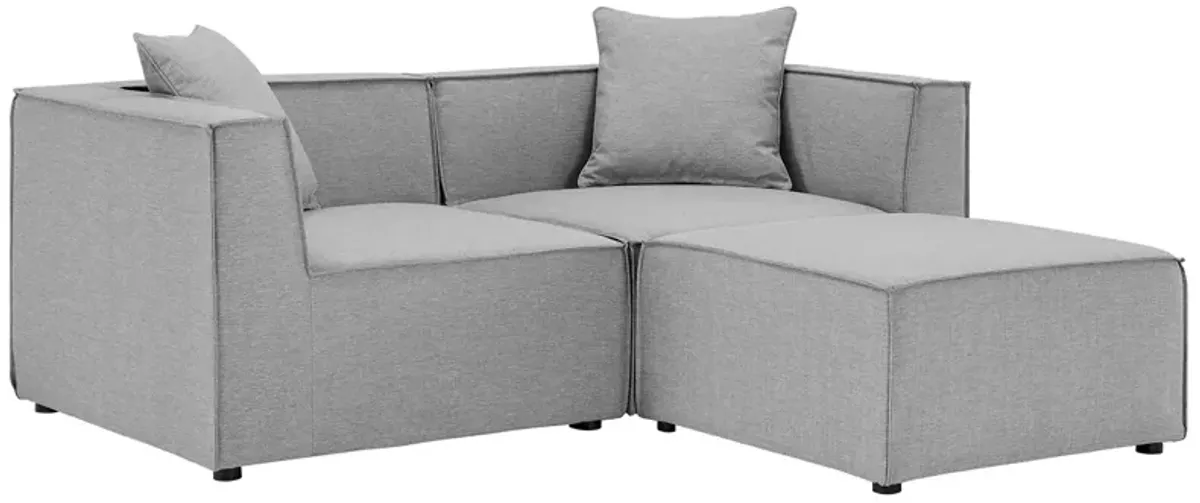 Modway - Saybrook Outdoor Patio Upholstered Loveseat and Ottoman Set