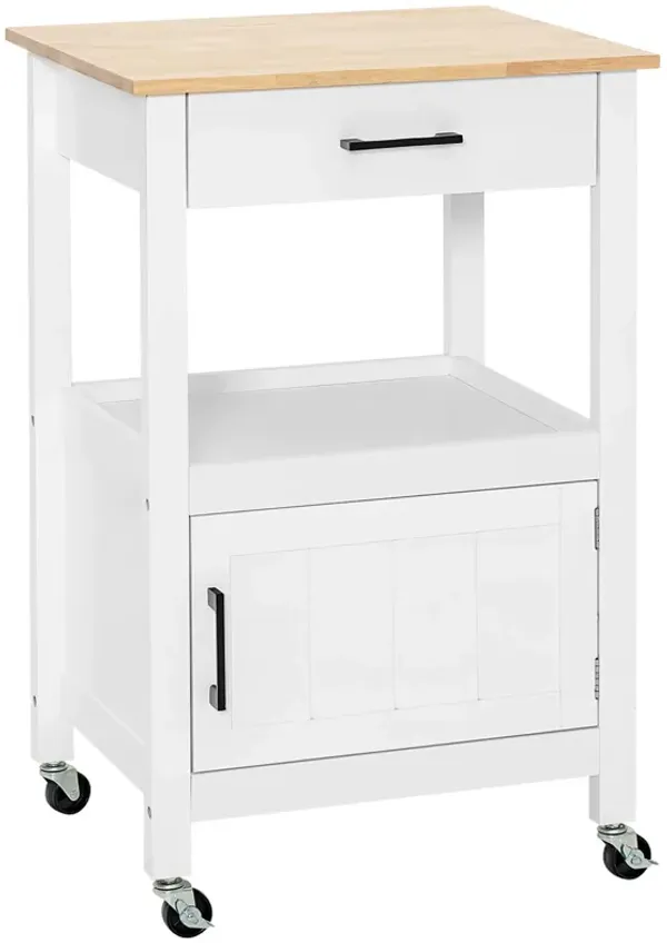 Kitchen Island with Storage Drawer and 3 Hooks