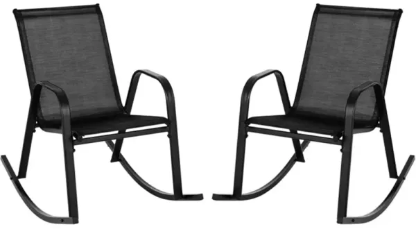 2-Piece Outdoor Rocking Chair Set Weather-Resistant Patio Seating for Porch, Garden, or Deck