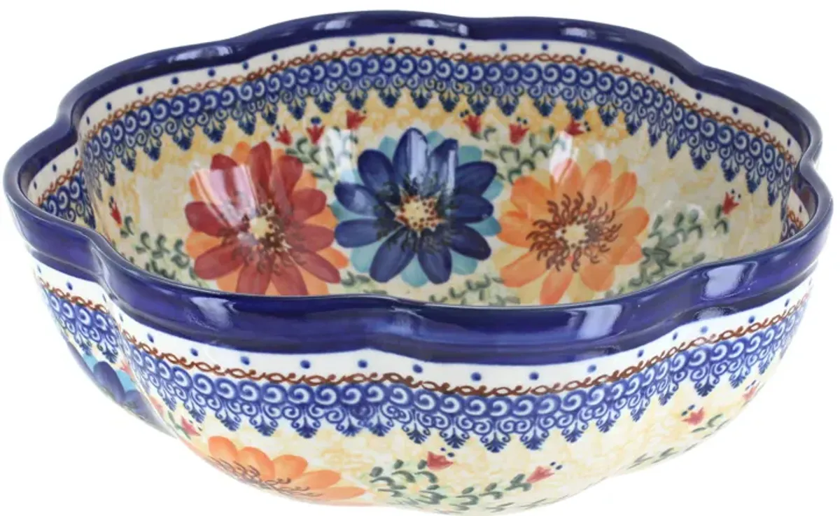 Blue Rose Polish Pottery Tara Large Scallop Bowl