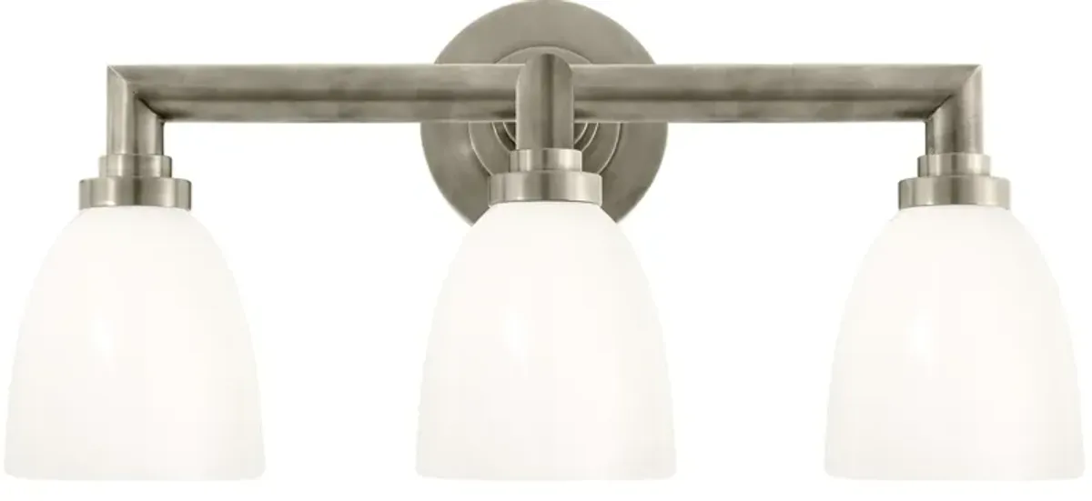 Wilton Triple Bath Light in Antique Nickel