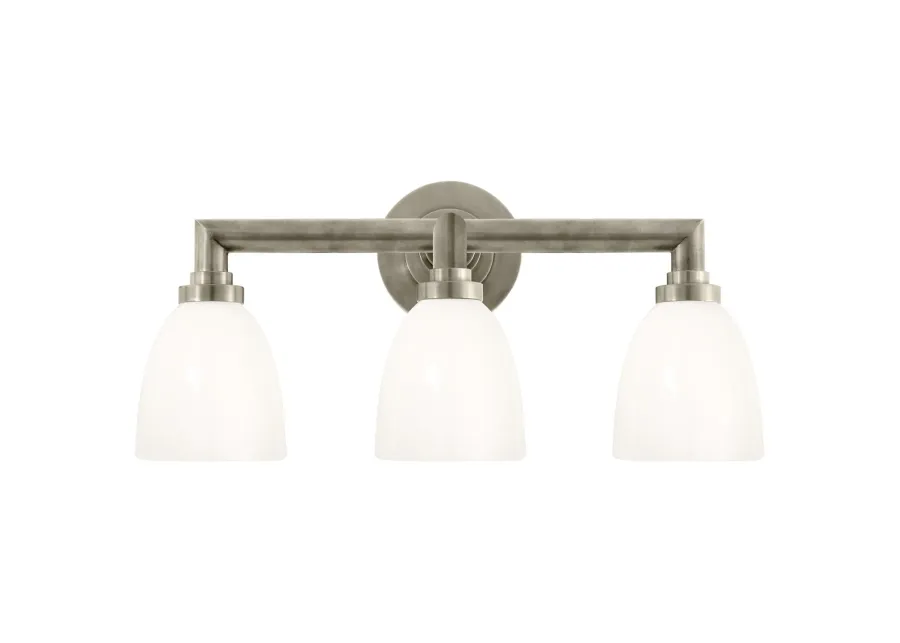 Wilton Triple Bath Light in Antique Nickel