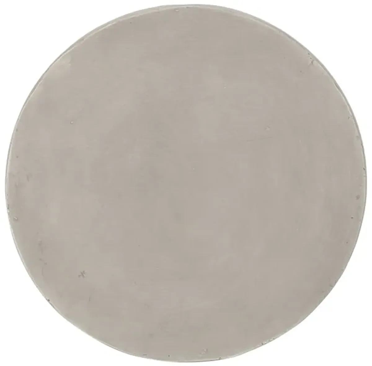 Lmy Outdoor Side Table 14 Inch Round, Hourglass Gray Solid Concrete - Benzara