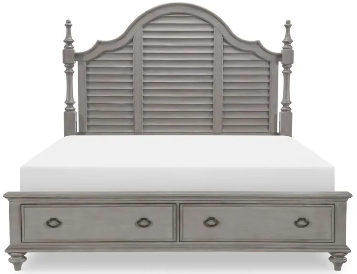 Kingston Louvered Queen Poster Bed w/ Storage