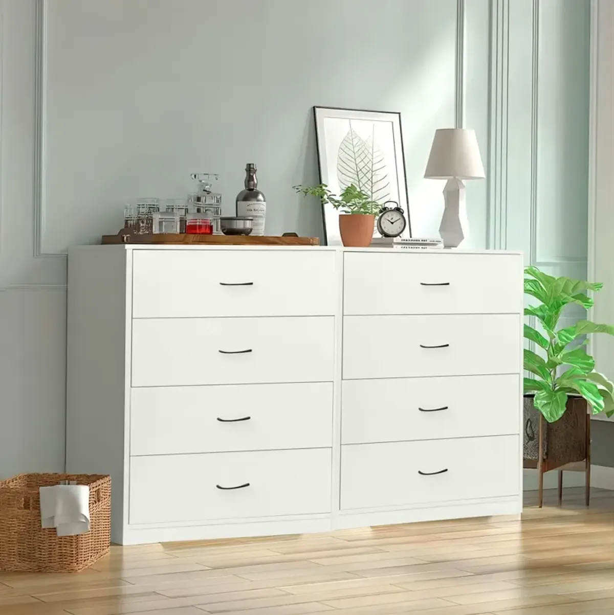 4 Drawers Wood Dresser 40.2" H x 27.6" W x 15.7" D - Melbourne Gray