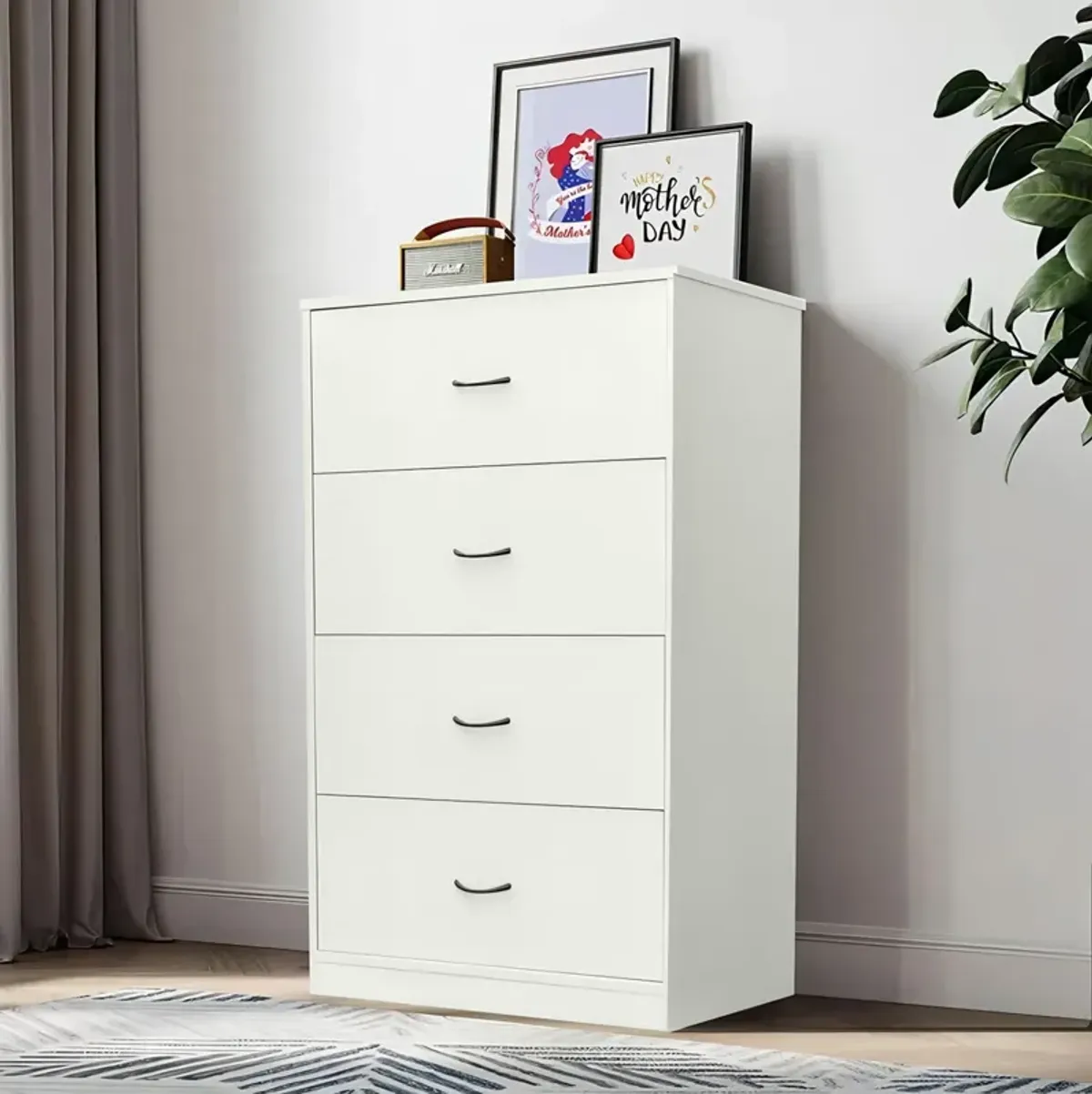 4 Drawers Wood Dresser 40.2" H x 27.6" W x 15.7" D - Melbourne Gray