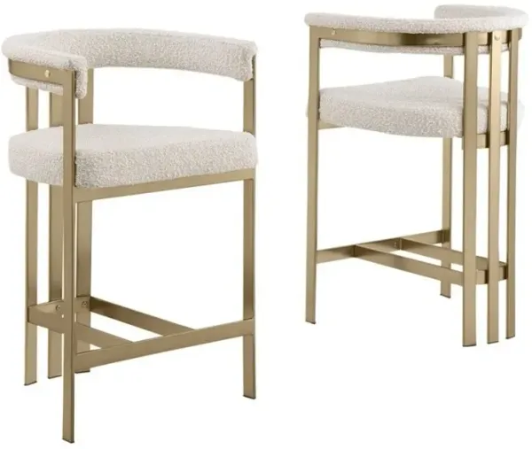 Best Quality Furniture Glam gatsby Cream counter height chairs- Set of 2