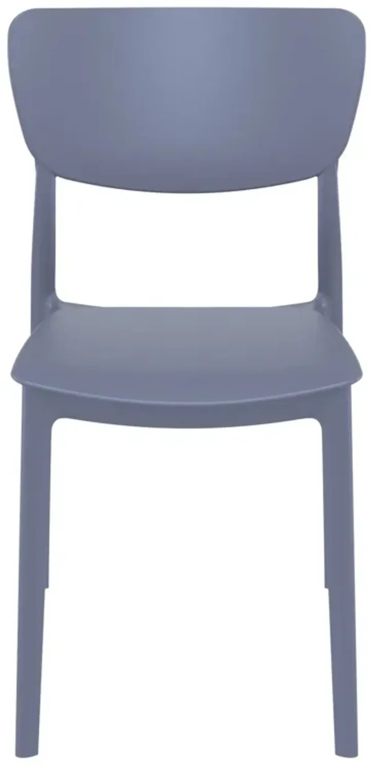 33" White Solid Stackable Patio Dining Chair