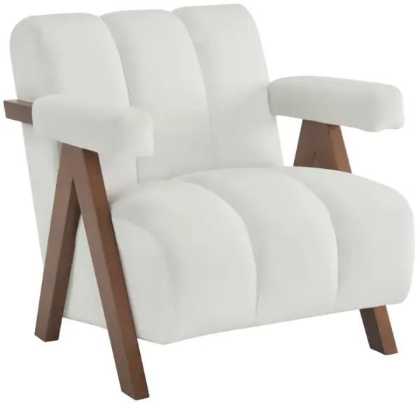 Merax Mid Century Modern Accent Chair with Solid Wood Frame