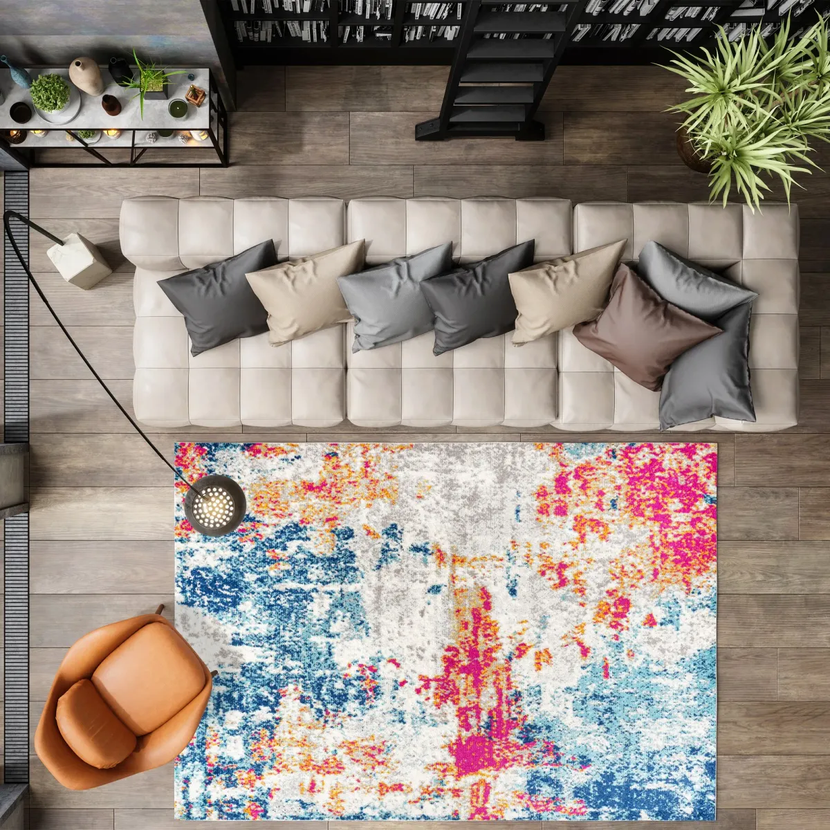 Sunset Modern Abstract Area Rug