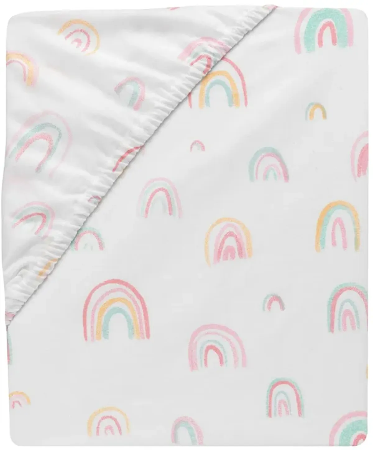 Lambs & Ivy Watercolor Pastel Rainbow 100% Cotton Baby Fitted Crib Sheet