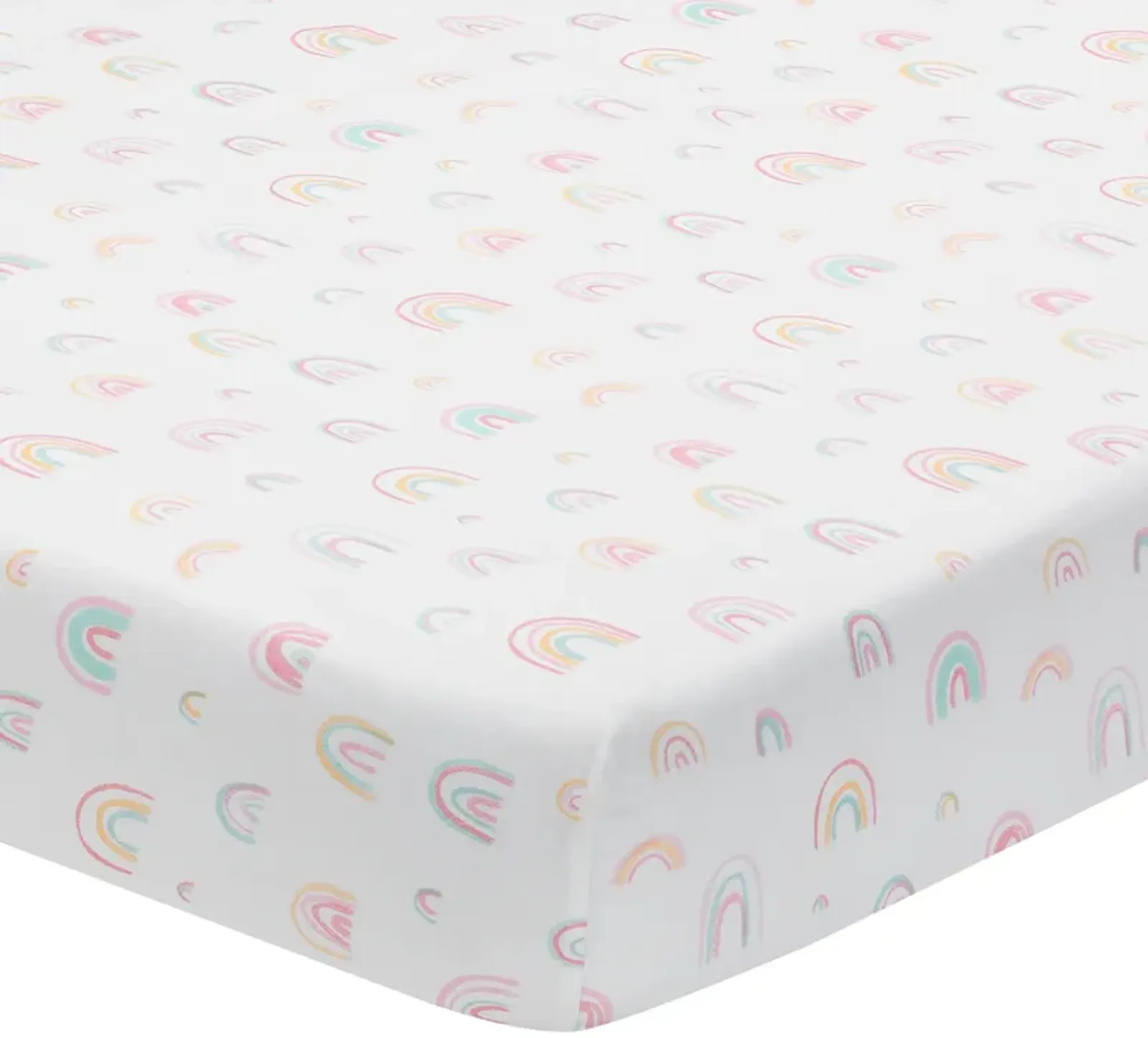 Lambs & Ivy Watercolor Pastel Rainbow 100% Cotton Baby Fitted Crib Sheet